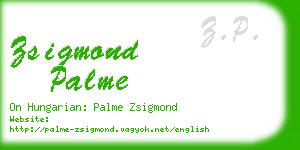 zsigmond palme business card